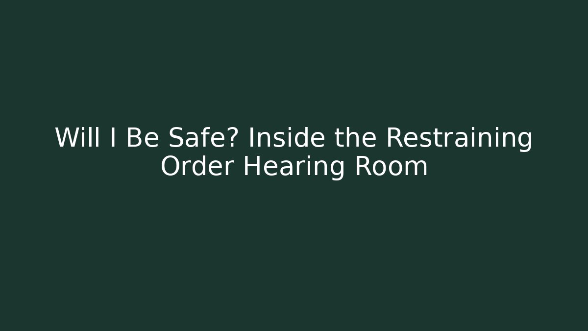 Will I Be Safe? Inside the Restraining Order Hearing Room