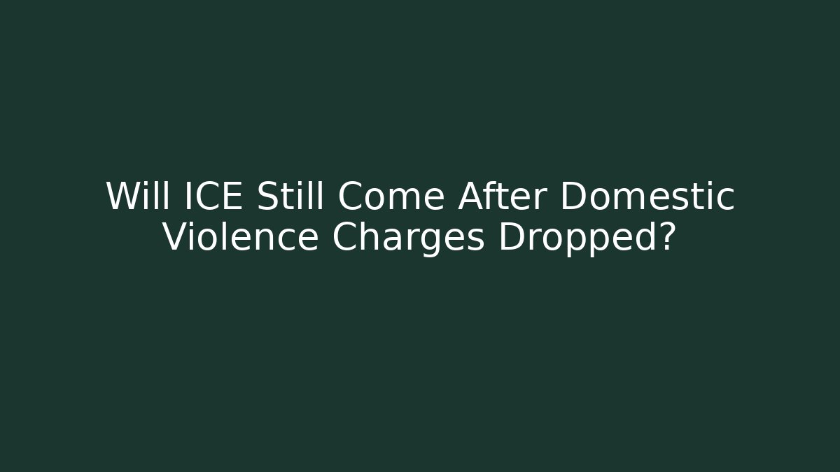 Will ICE Still Come After Domestic Violence Charges Dropped?