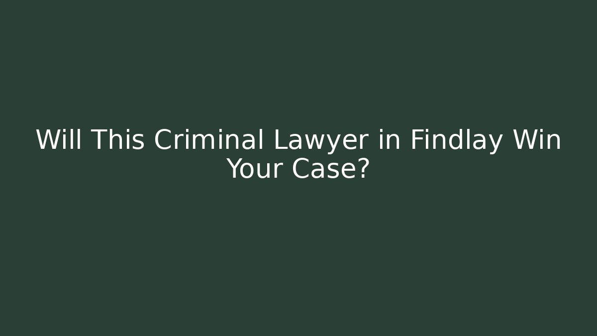Will This Criminal Lawyer in Findlay Win Your Case? - WealthxGroup