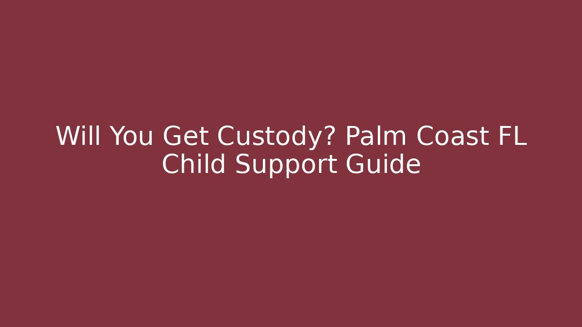 Will You Get Custody? Palm Coast FL Child Support Guide