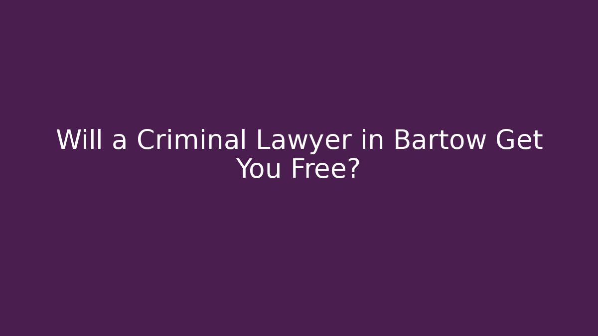 Will a Criminal Lawyer in Bartow Get You Free?