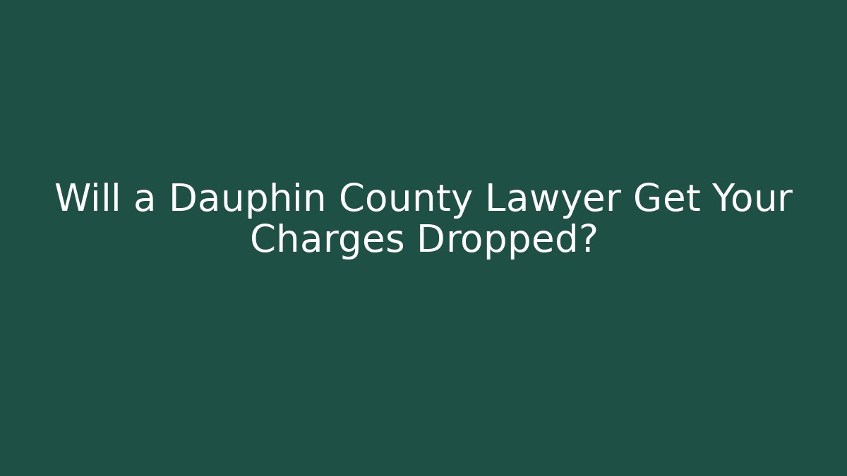 Will a Dauphin County Lawyer Get Your Charges Dropped? - WealthxGroup
