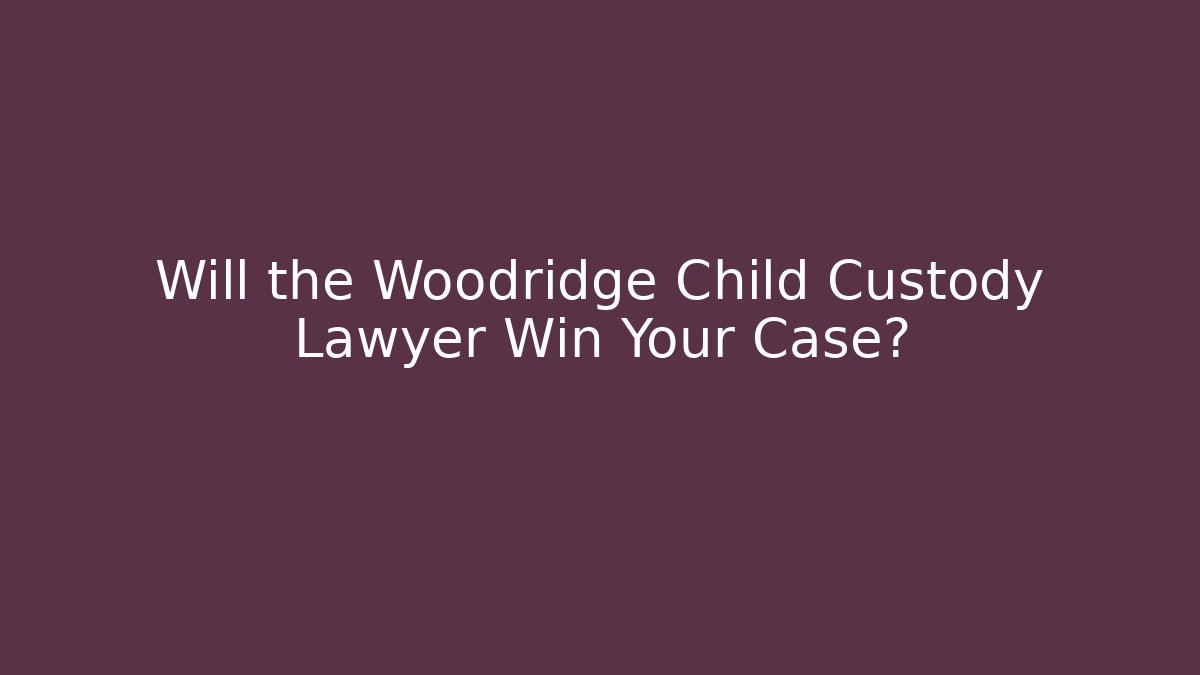 Will the Woodridge Child Custody Lawyer Win Your Case?