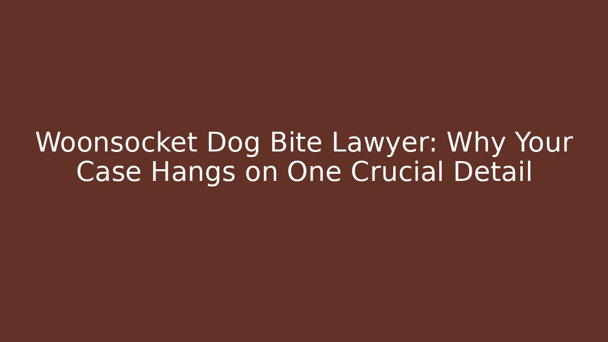 Woonsocket Dog Bite Lawyer: Why Your Case Hangs on One Crucial Detail - WealthxGroup