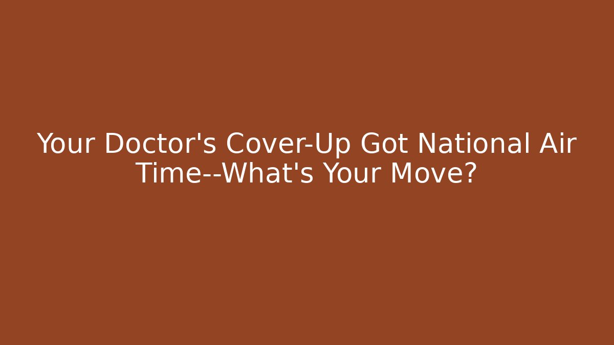 Your Doctor's Cover-Up Got National Air Time—What's Your Move?