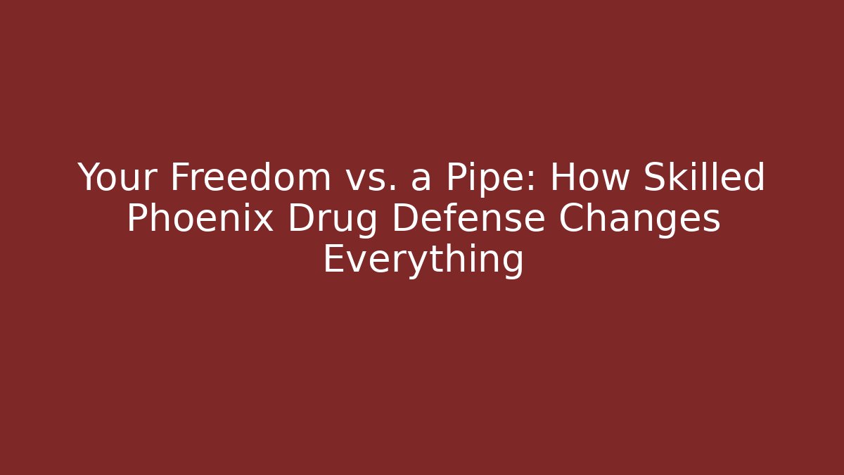 Your Freedom vs. a Pipe: How Skilled Phoenix Drug Defense Changes Everything - WealthxGroup