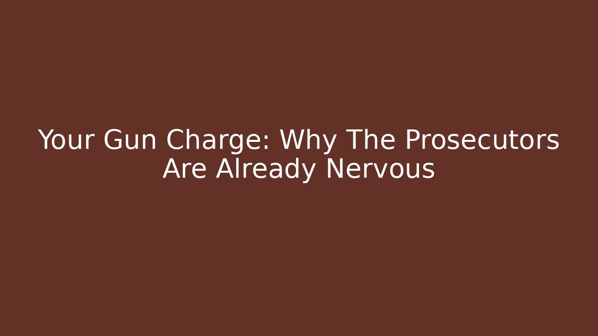 Your Gun Charge: Why The Prosecutors Are Already Nervous - WealthxGroup