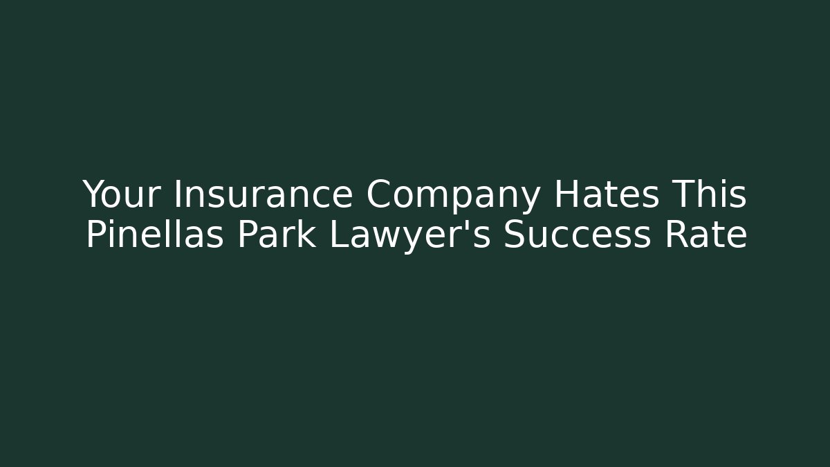 Your Insurance Company Hates This Pinellas Park Lawyer's Success Rate