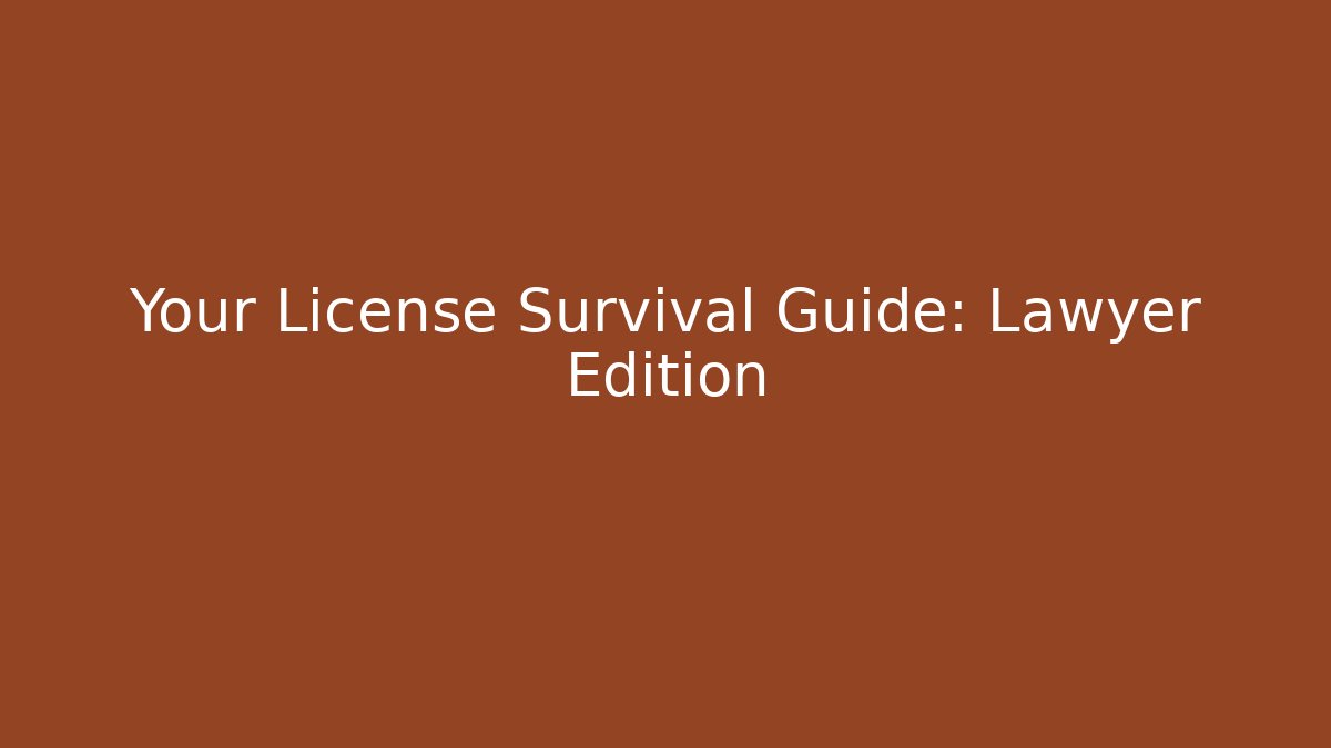 Your License Survival Guide: Lawyer Edition