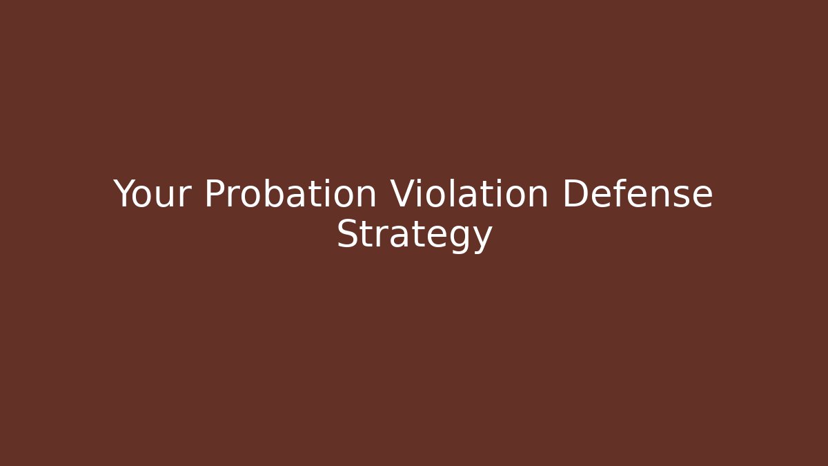 Your Probation Violation Defense Strategy - WealthxGroup