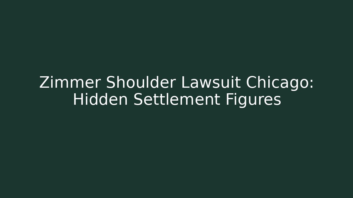 Zimmer Shoulder Lawsuit Chicago: Hidden Settlement Figures - WealthxGroup